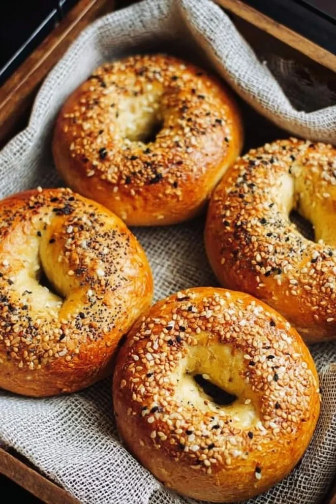 Air fryer protein bagels ready to serve for a healthy snack