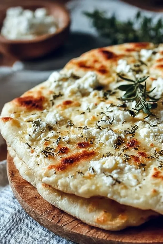 Delicious homemade cottage cheese flatbread with simple ingredients