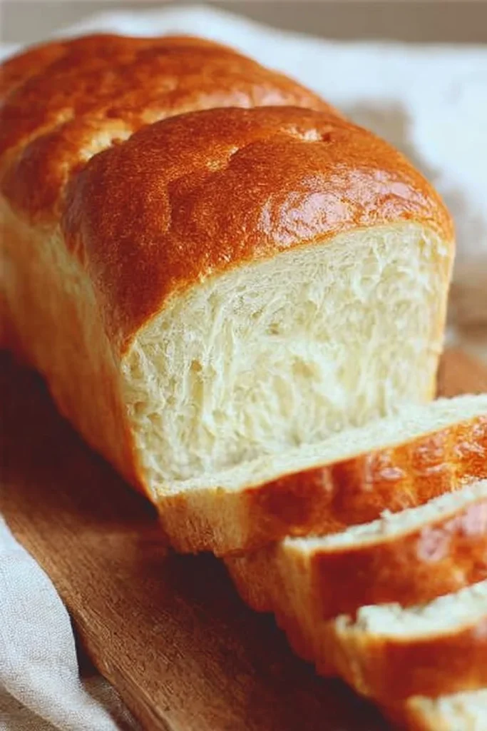 Sliced fat-free Greek yogurt yeast bread on a wooden cutting board