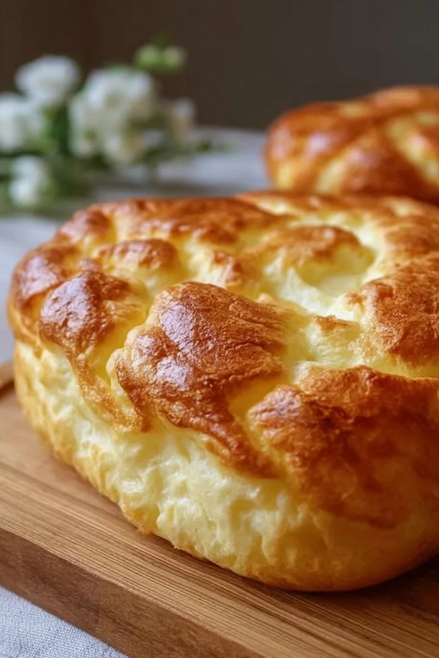 Fluffy Keto Cottage Cheese Cloud Bread 2 Fluffy Keto cottage cheese cloud bread served on a plate