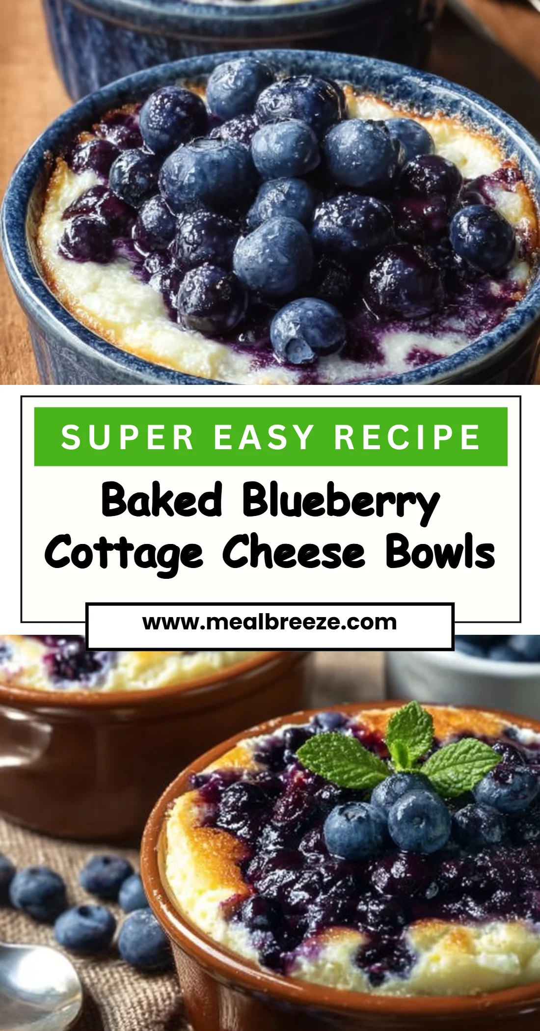 Baked Blueberry Cottage Cheese Bowls