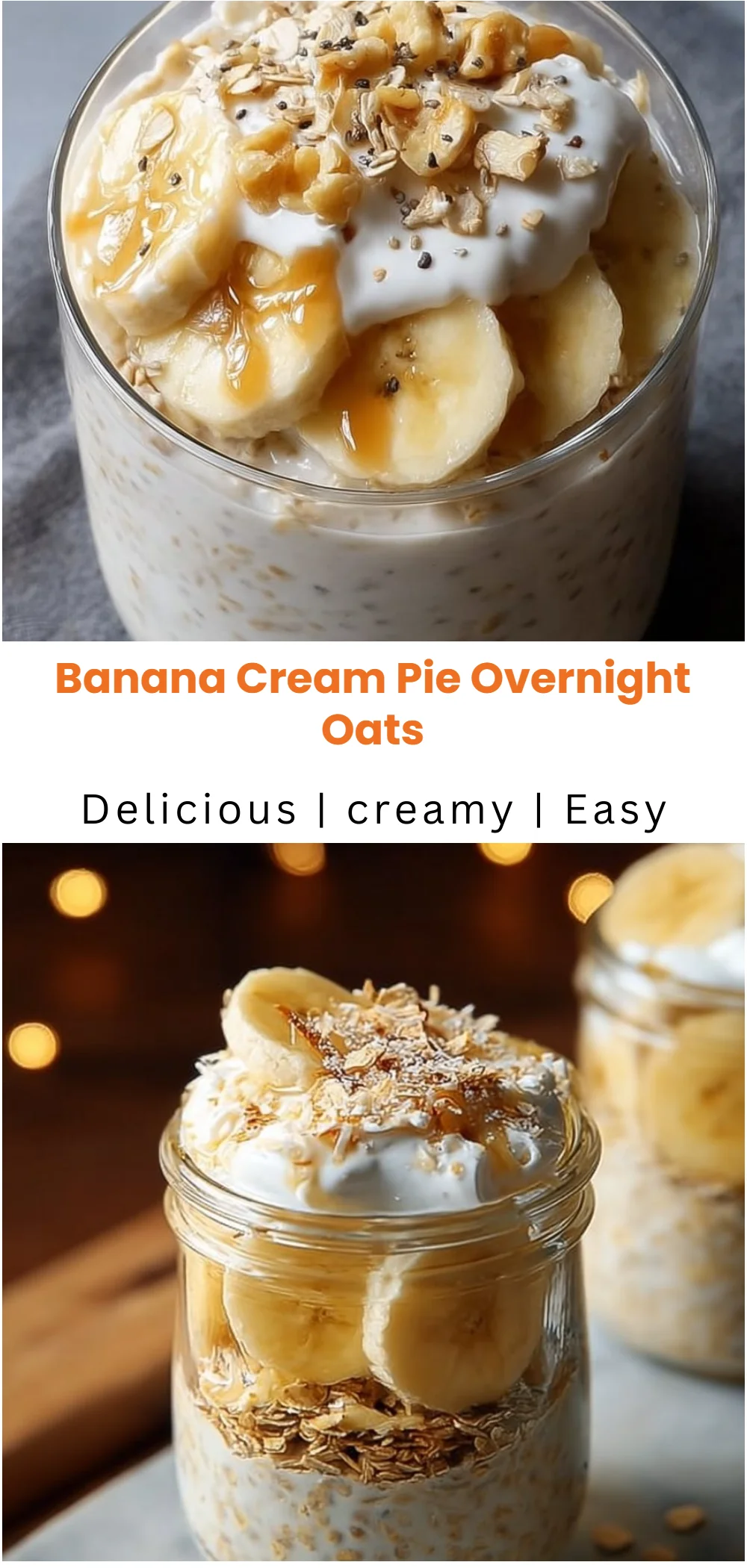 Banana Cream Pie Overnight Oats 4 Banana Cream Pie Overnight Oats