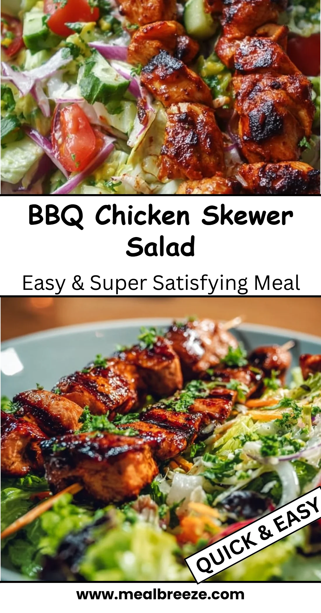 BBQ Chicken Skewer Salad 4 BBQ Chicken Skewer Salad