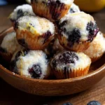 Blueberry and lemon zest cottage cheese bites on a white plate