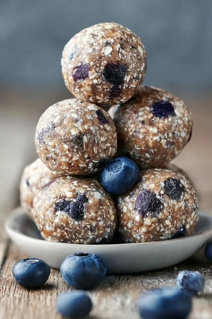 Healthy Blueberry Muffin Protein Balls recipe for a nutritious snack
