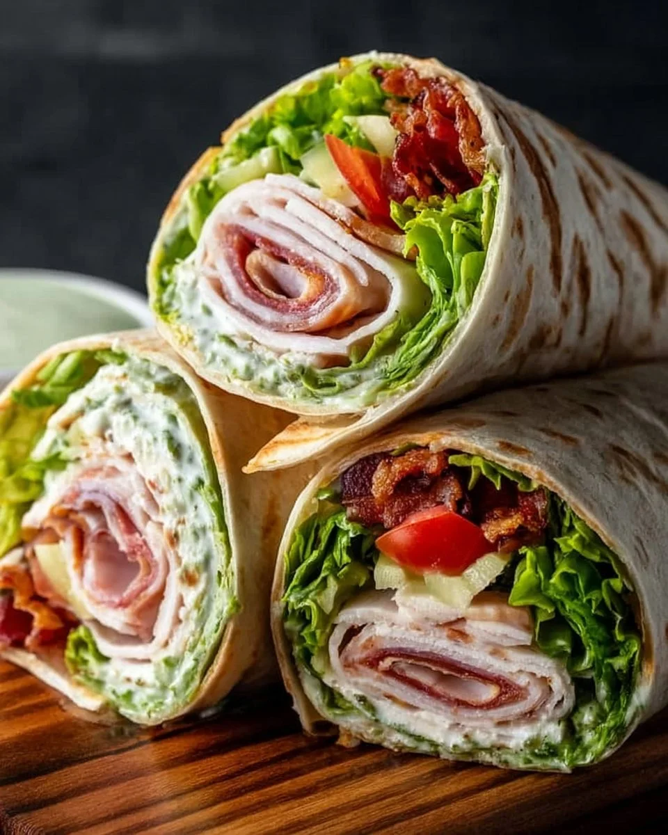 Delicious California Turkey Club Wraps with fresh ingredients and vibrant colors