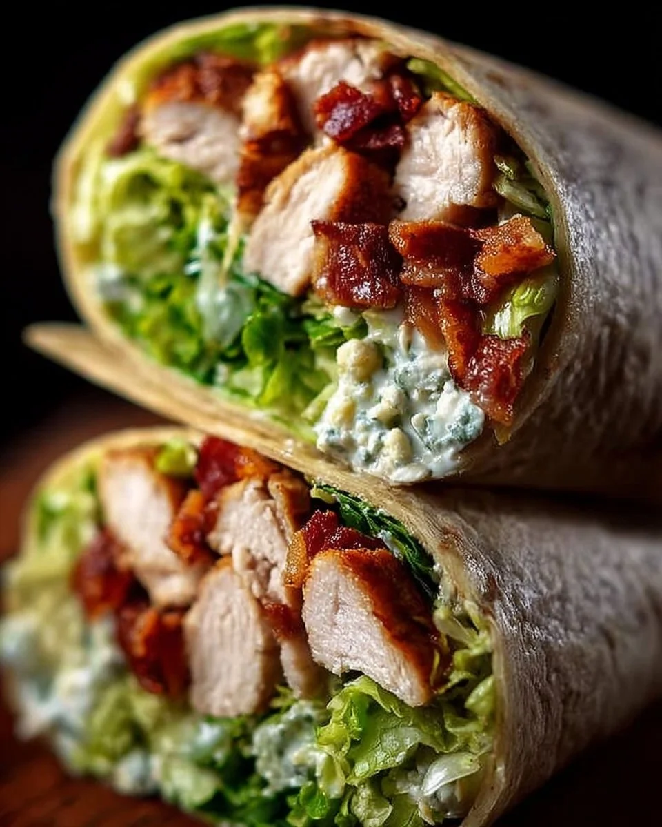 Delicious Chicken Caesar Wrap filled with grilled chicken and crisp romaine lettuce