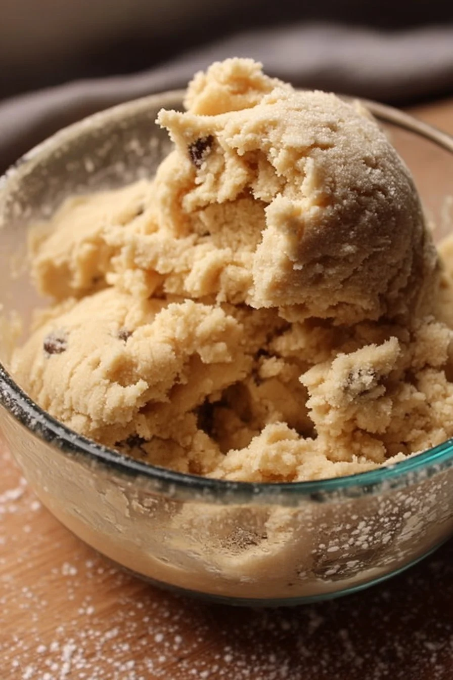 Cottage Cheese Cookie Dough 3 Bowl of creamy cottage cheese cookie dough with chocolate chips