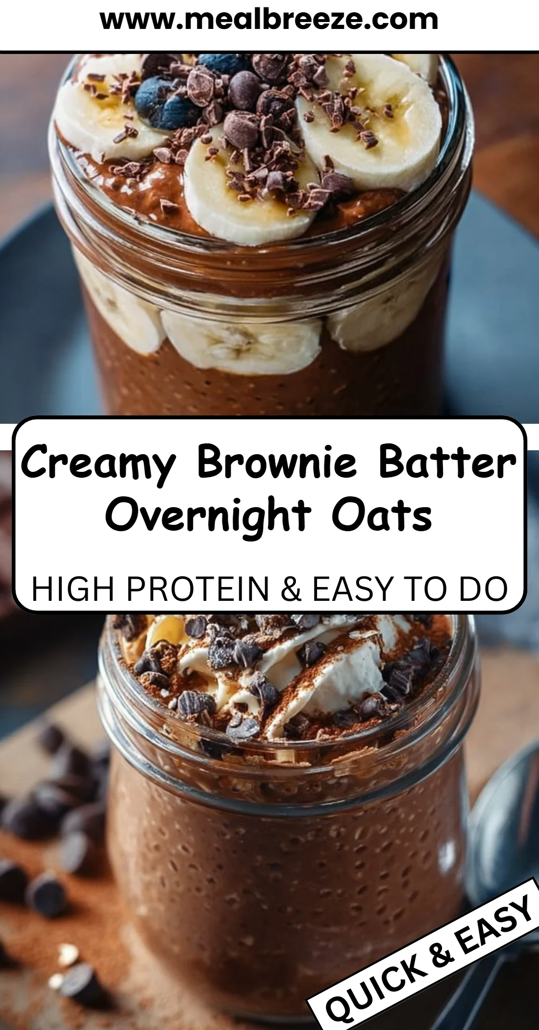 Creamy Brownie Batter Overnight Oats 4 Creamy Brownie Batter Overnight Oats