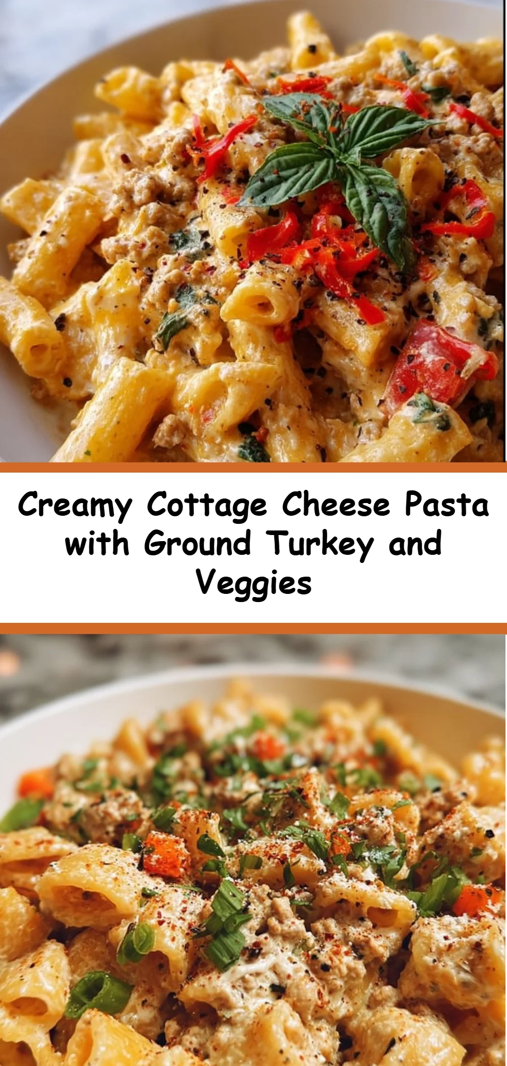 Creamy Cottage Cheese Pasta with Ground Turkey and Veggies