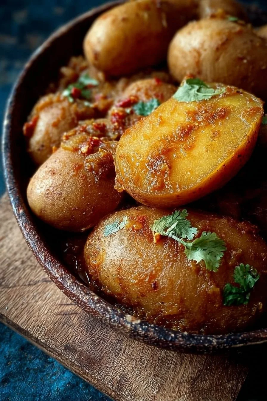 Delicious Dopiazeh Potato dish with spices and herbs