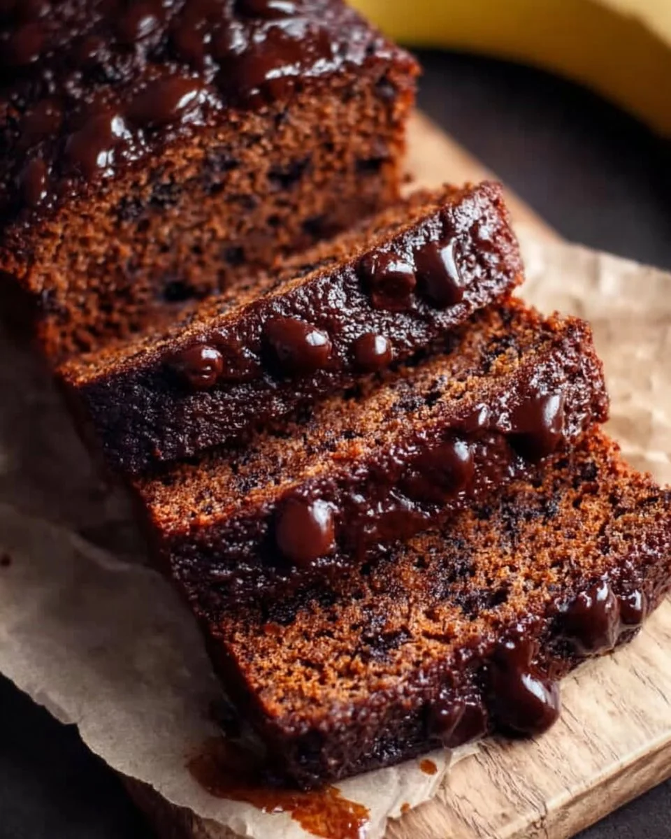 Extra moist healthy chocolate banana bread, oil-free and delicious