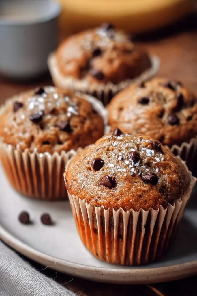 Healthy banana bread protein muffins fresh out of the oven