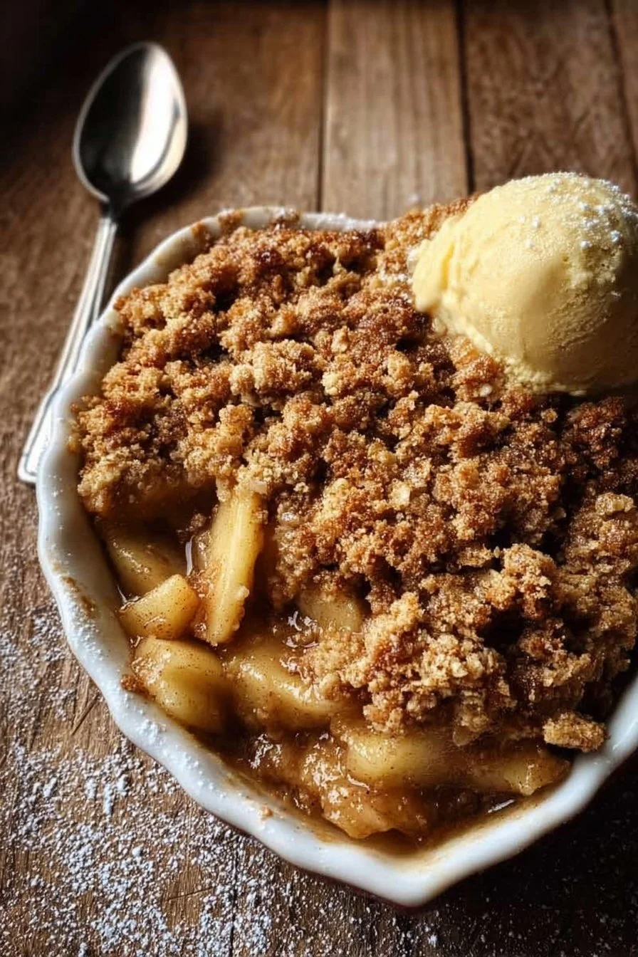 High-Protein Apple Crumble 2 High-protein apple crumble topped with oats and nuts
