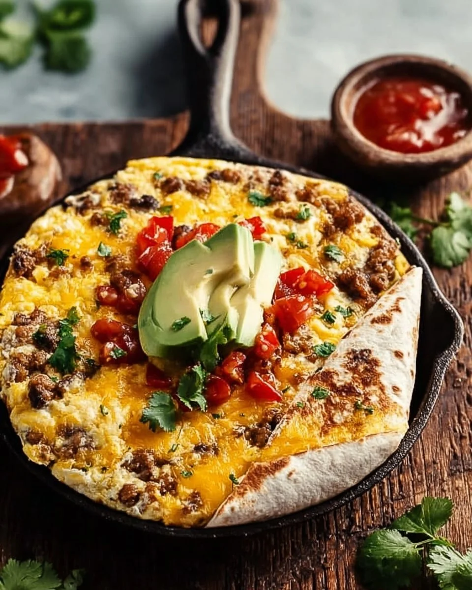 High-protein breakfast burrito filled with eggs, beans, and veggies.