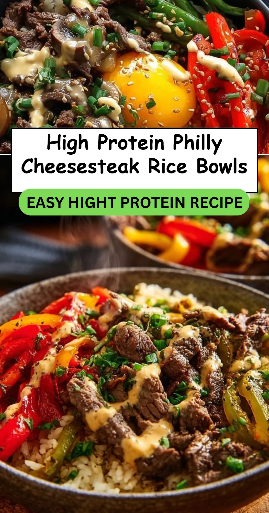High Protein Philly Cheesesteak Rice Bowls 4 High Protein Philly Cheesesteak Rice Bowls