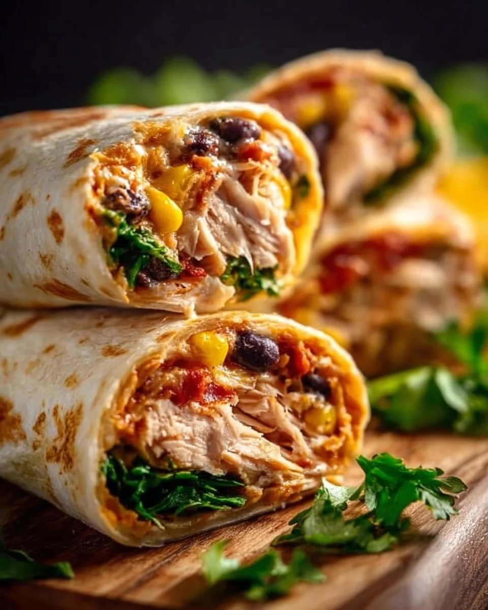 Macro-Friendly Southwest Chicken Roll-Ups with vibrant spices and fresh ingredients