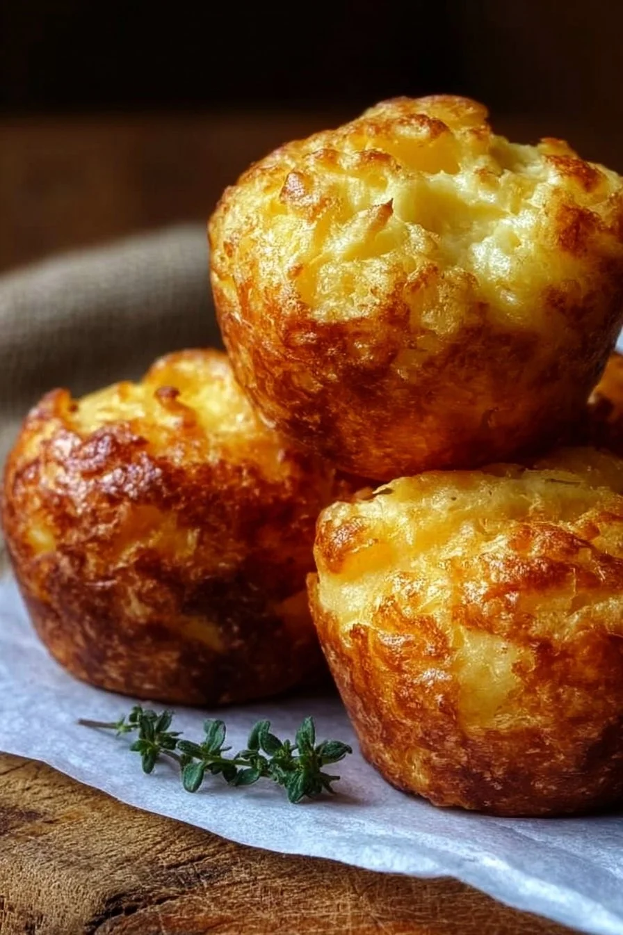 Cheesy mashed potato cheese puffs served on a plate