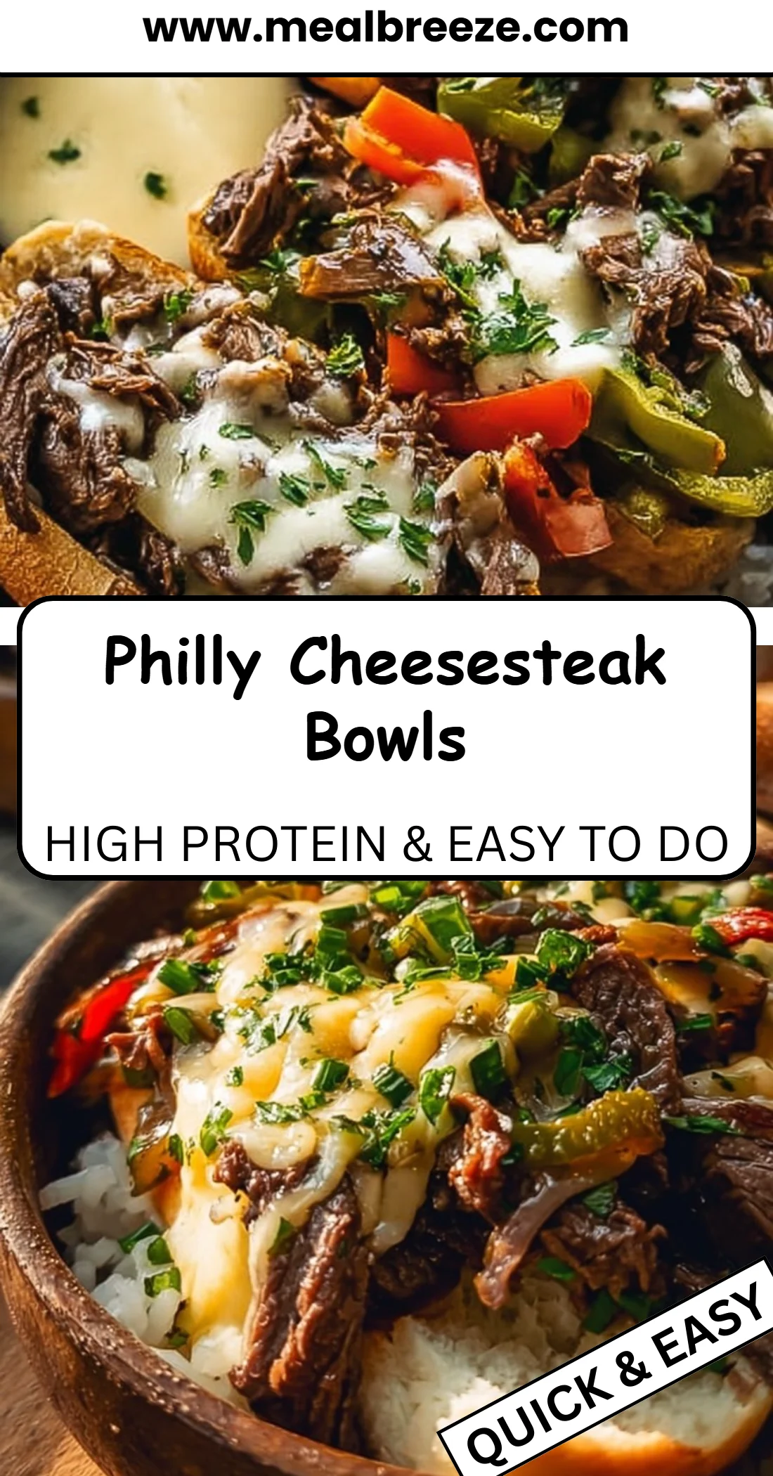 Philly Cheesesteak Bowls