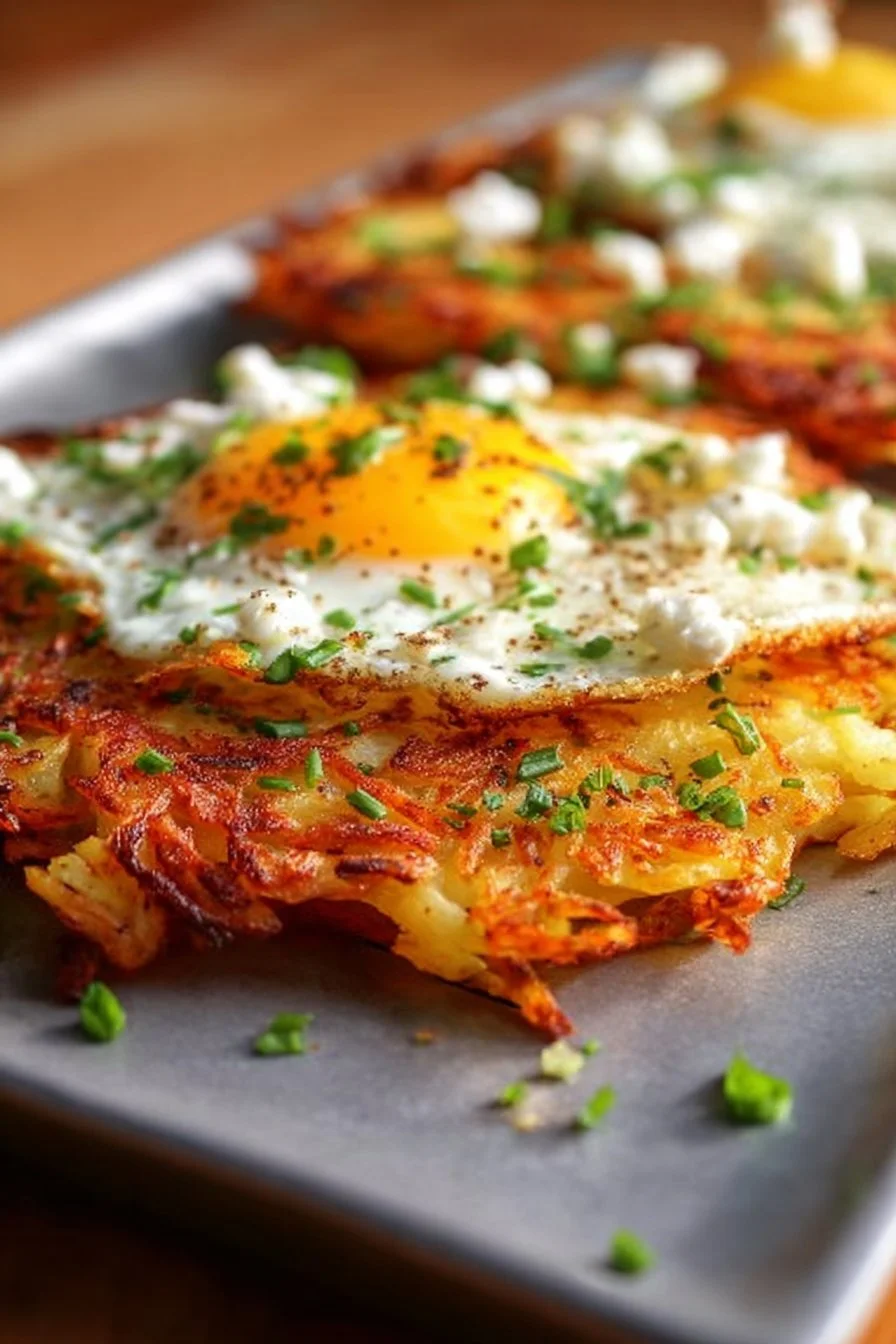 Protein-Packed Hash Browns 3 Delicious protein-packed hash browns on a plate, perfect for breakfast.