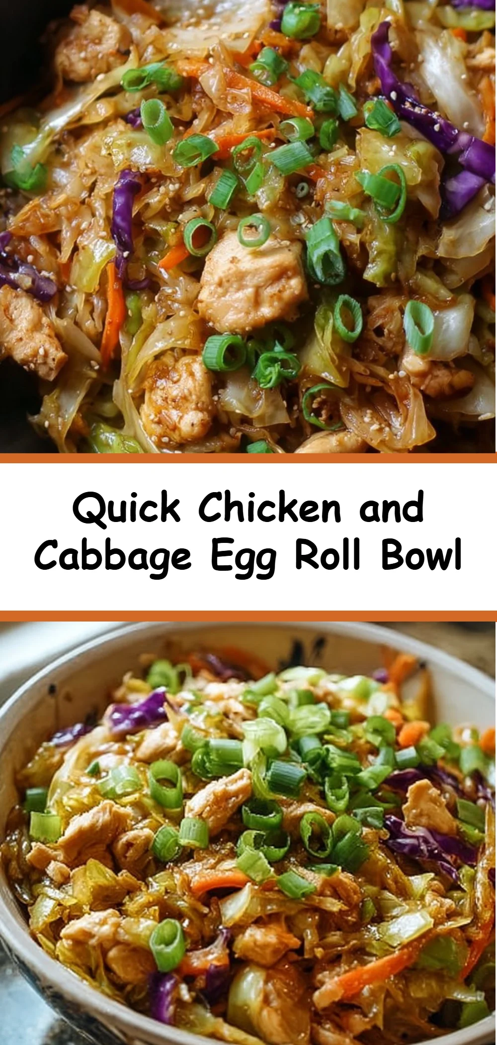 Quick Chicken and Cabbage Egg Roll Bowl