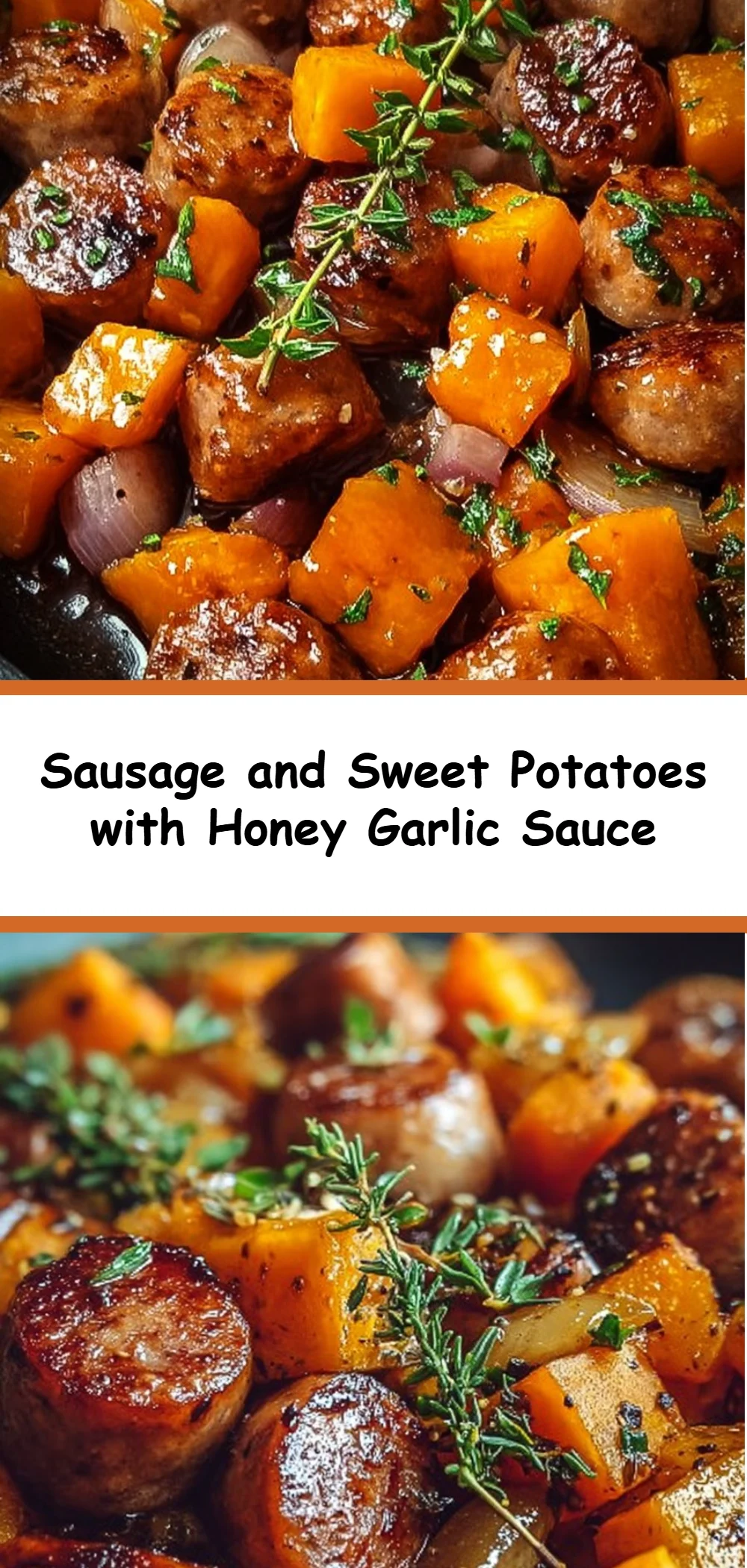 Sausage and Sweet Potatoes with Honey Garlic Sauce