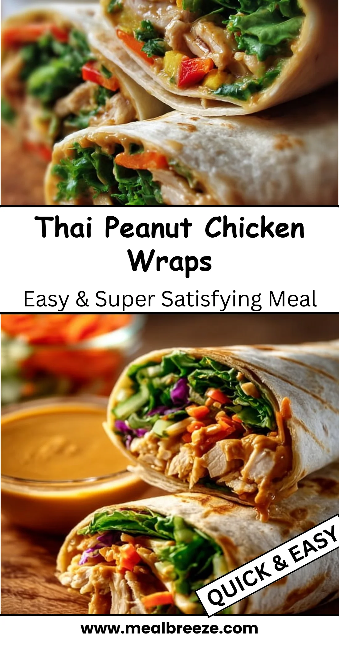 Thai Peanut Chicken Wraps