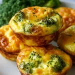 Delicious broccoli cheddar egg bites ready to be served