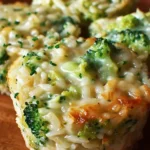 Broccoli Cheddar Rice Cups served on a plate, garnished with parsley.