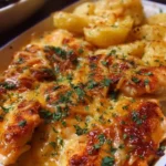 Delicious Cheesy Chicken and Potatoes dish served on a plate