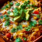 Delicious Chicken Enchilada Bowls topped with fresh ingredients and cheese.