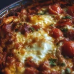 Cottage Cheese Pizza Bowl topped with fresh vegetables and herbs