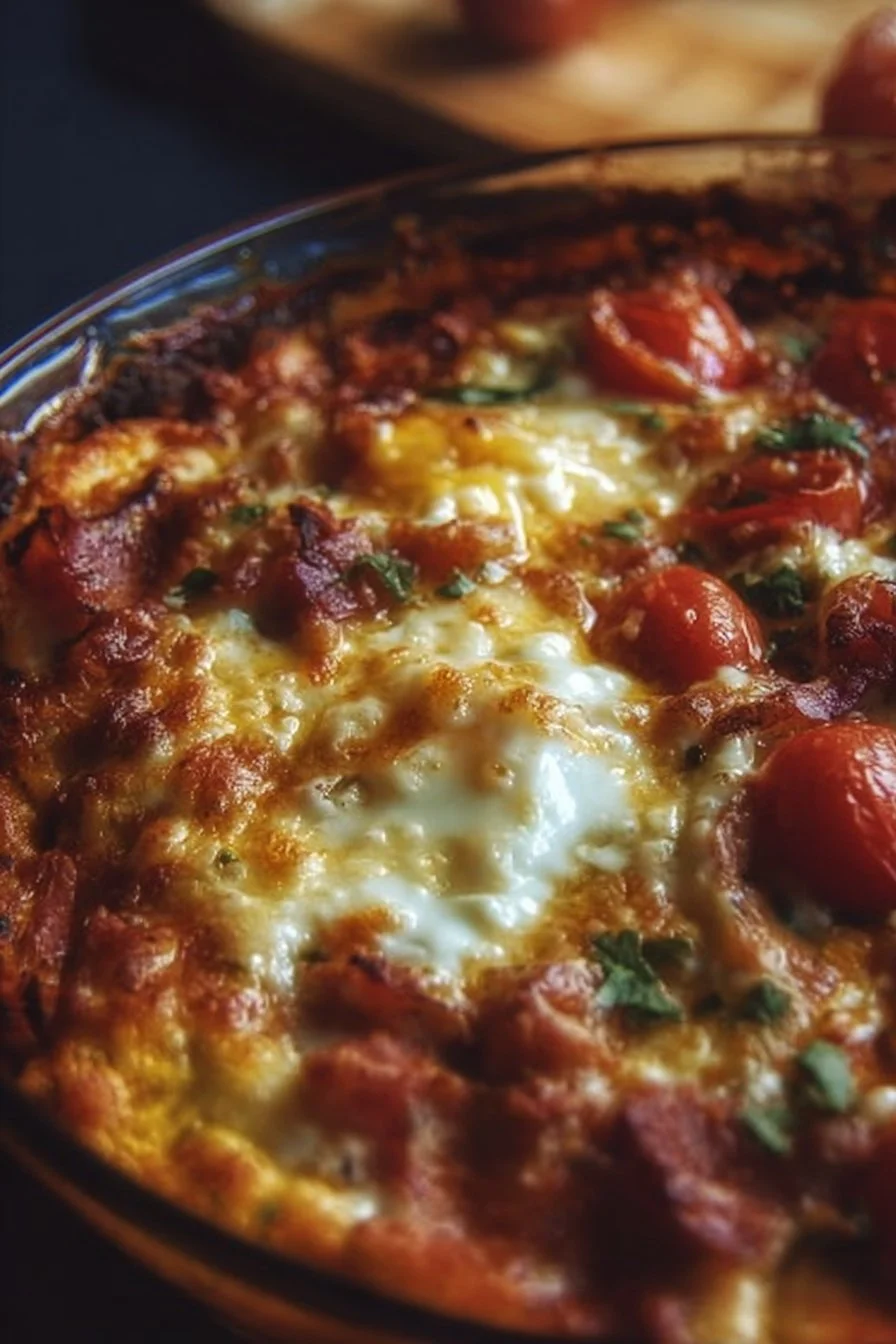 Cottage Cheese Pizza Bowl 3 Cottage Cheese Pizza Bowl topped with fresh vegetables and herbs