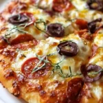 Easy Greek yogurt pizza dough ready for baking