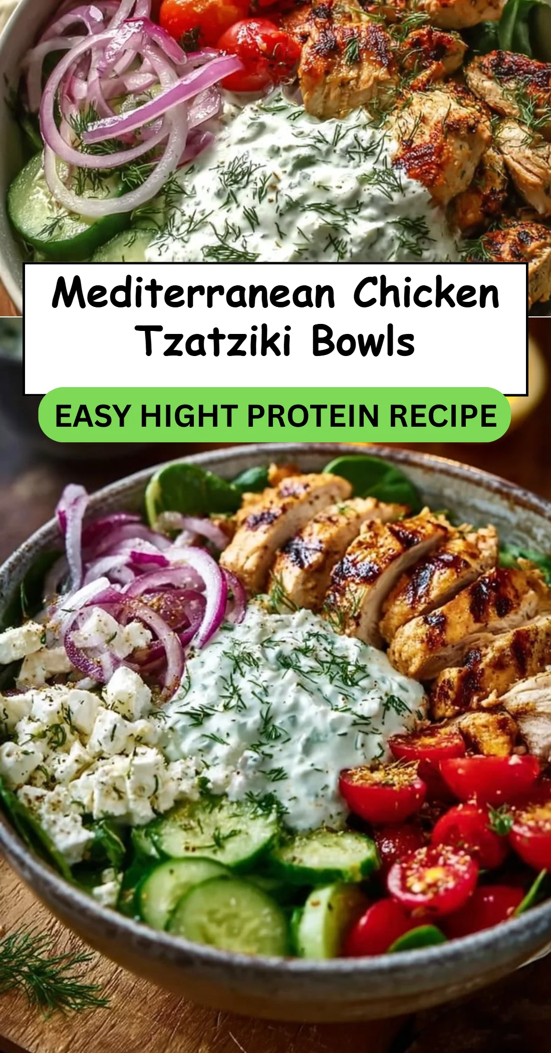 Mediterranean Chicken Tzatziki Bowls