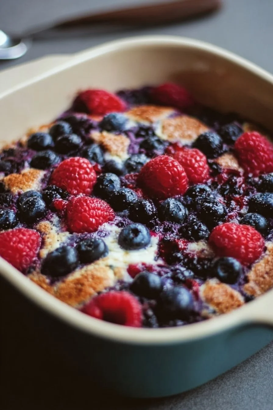 Delicious protein-packed berry bake