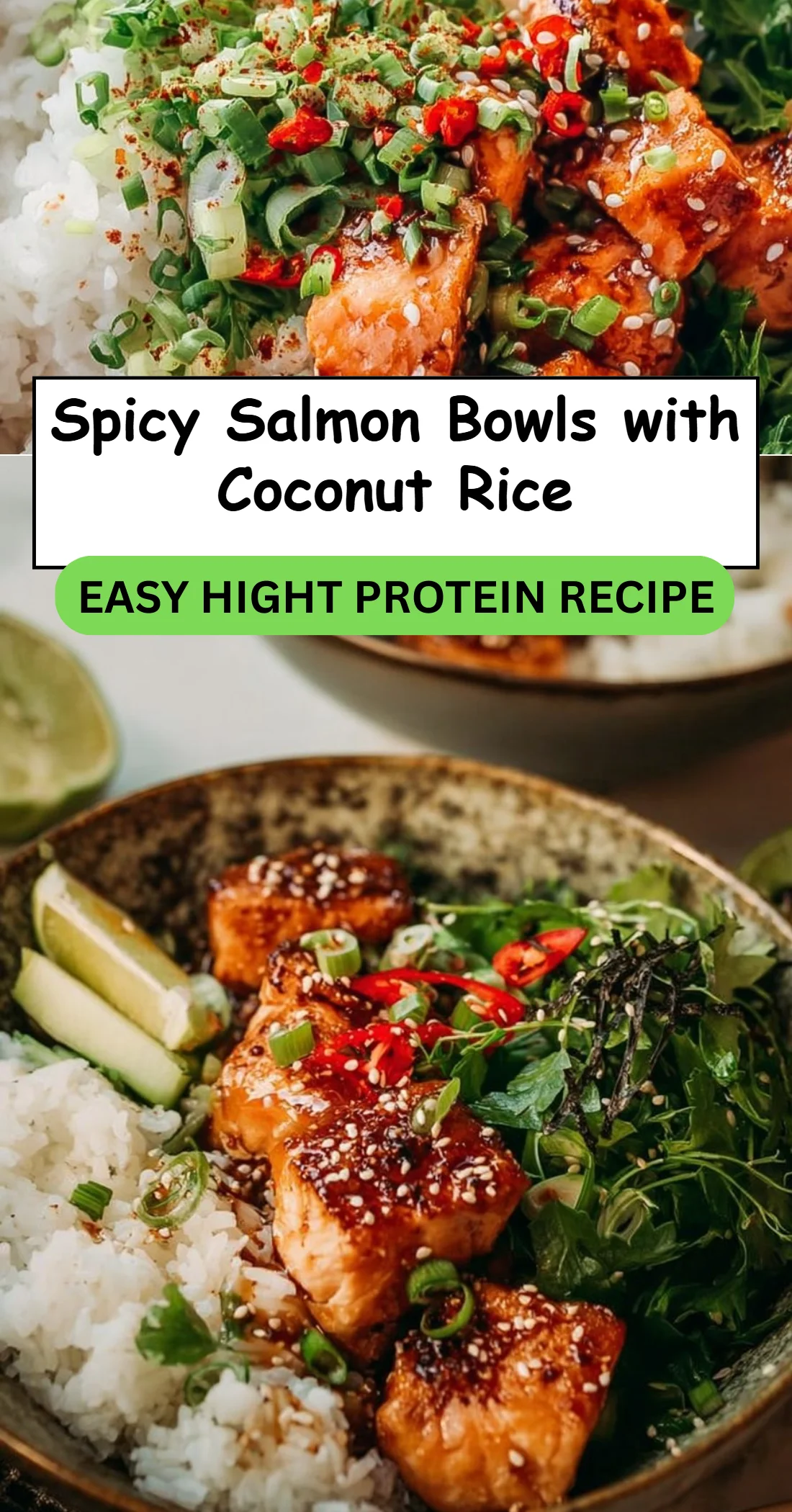 Spicy Salmon Bowls with Coconut Rice