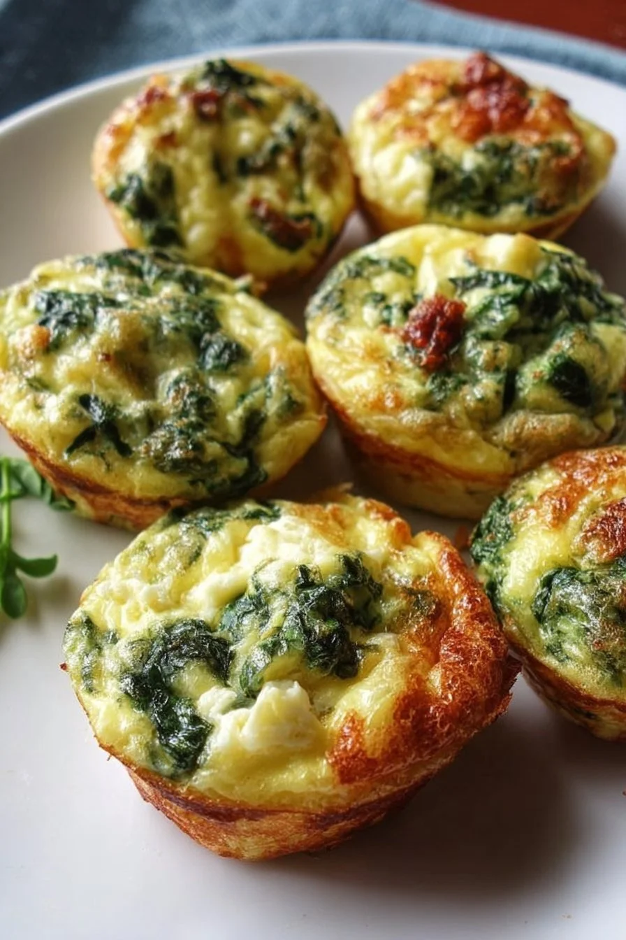 Delicious spinach egg muffins fresh out of the oven, a nutritious breakfast option